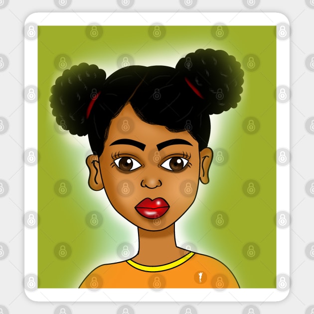 cute black girl digital art Sticker by Spinkly Creations 